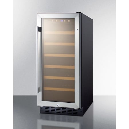 Summit Appliance Div. Summit-15"W Wine Cellar For Built-In Or Freestanding Use, Digital Controls, LED Light SWC1535B